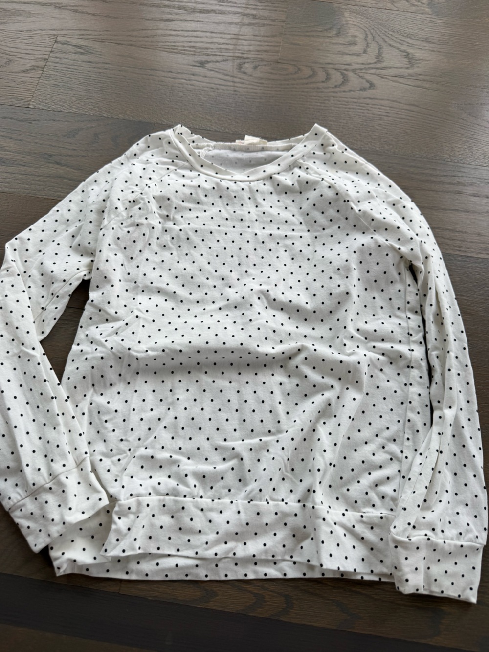 Crewcuts White Long-Sleeve Shirt with Black Polka Dots